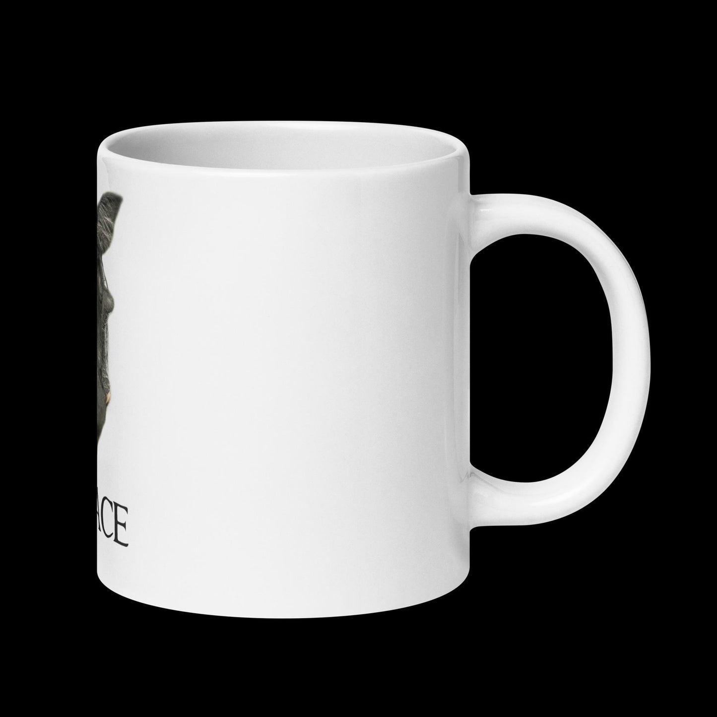 White glossy mug